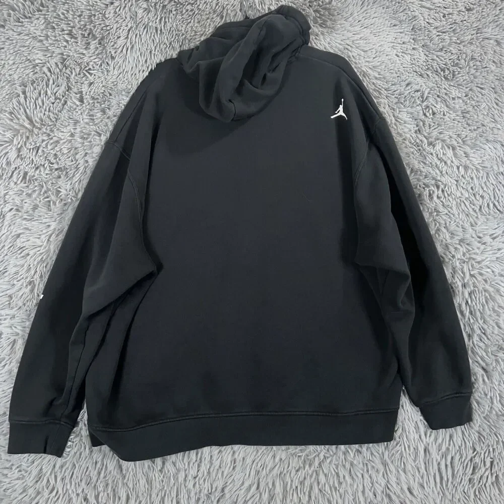Jordan Adult Sweatshirt Mens XXL Black White Hoodie Center Graphic Pullover Mens